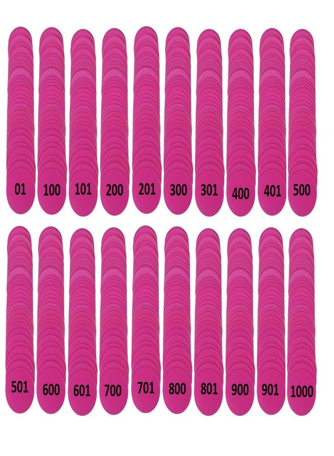 MOREL Embossed 1 to 1000 Numerical Plastic Round Shape Token Coin(31MM) for Shop, Board Games, Stores, House, School ETC.(Pink Color) (Pink), Lifetime GARANTY of Printing - Image 1